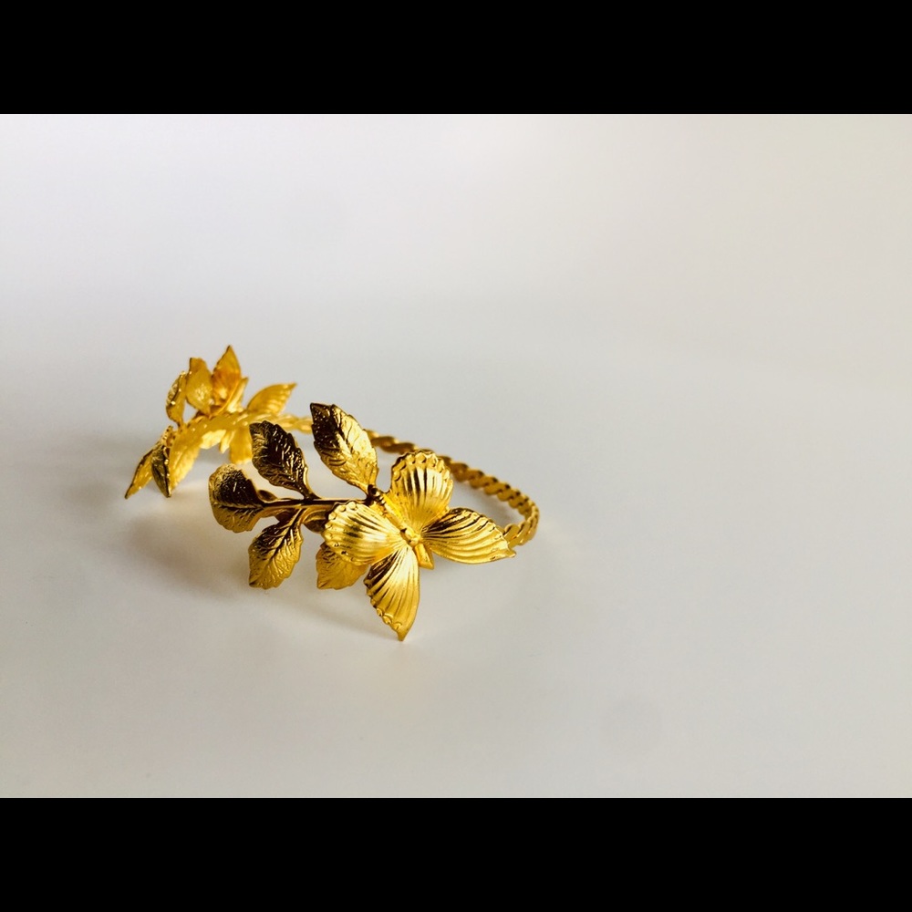 24kg Plated Nature Inspired Butterfly Leaf Cuff - Picture 4 of 4